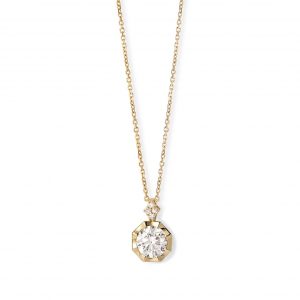 Astley Clarke Solid Gold Large Solitaire Diamond Pendant Necklace