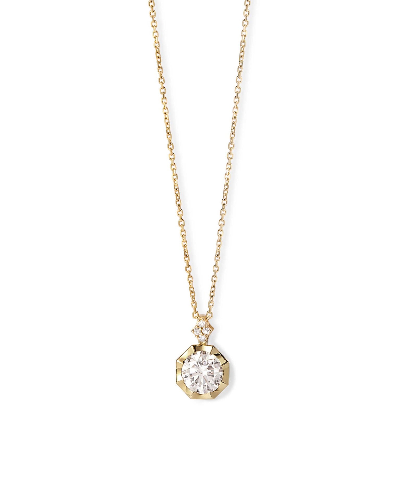 Astley Clarke Solid Gold Large Solitaire Diamond Pendant Necklace