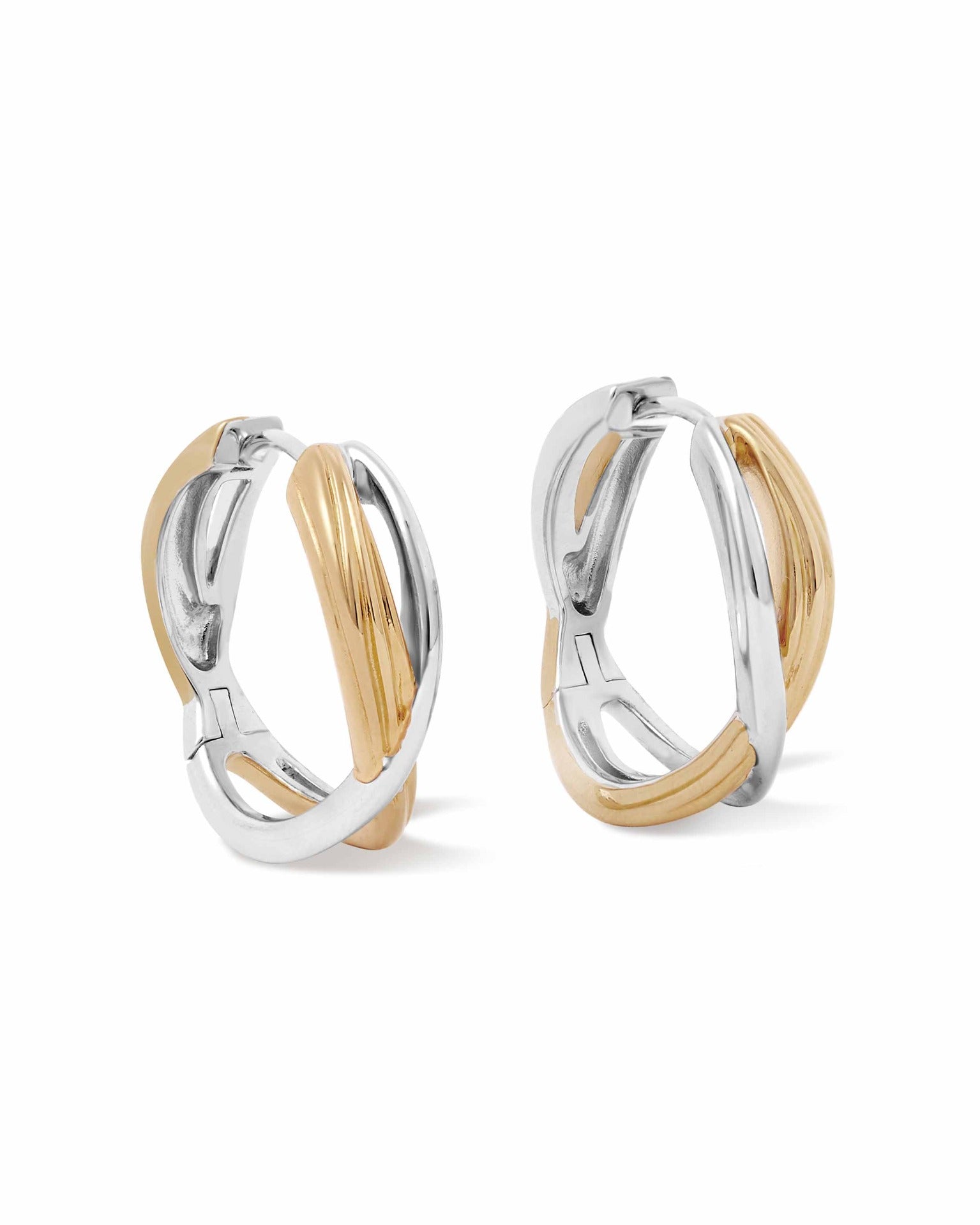 Astley Clarke Aurora Weave Mixed Metal Maxi Hoop Earrings