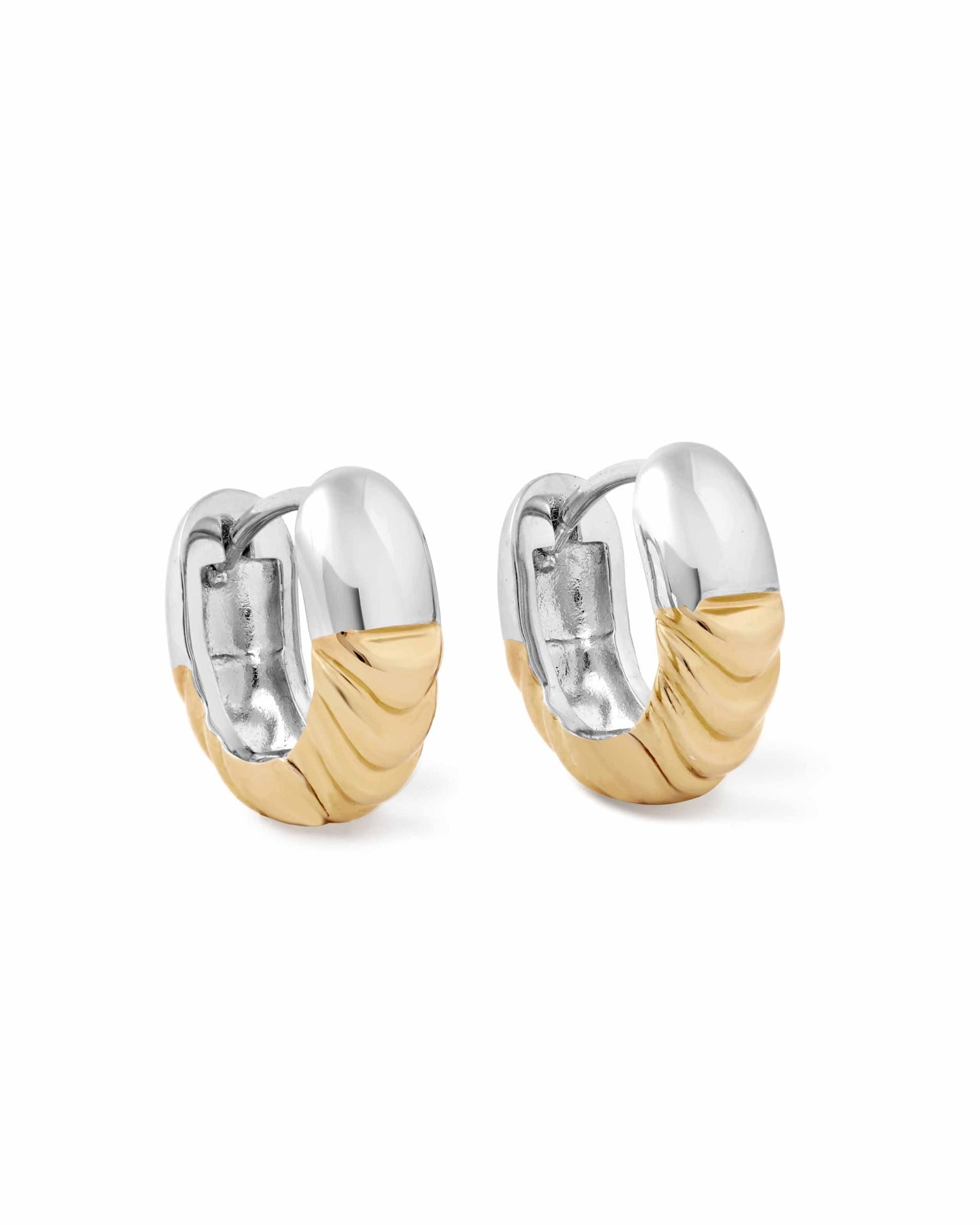Astley Clarke Aurora Weave Mixed Metal Hoop Earrings