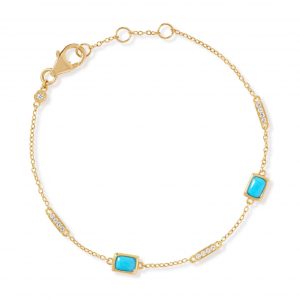 Astley Clarke Gold Aurora Ridge Turquoise Station Bracelet