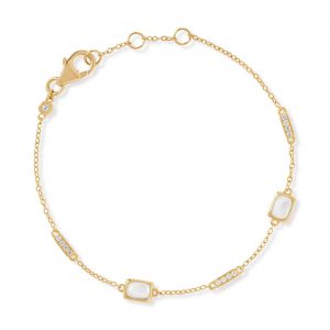 Astley Clarke Gold Aurora Ridge Mother of Pearl Station Bracelet
