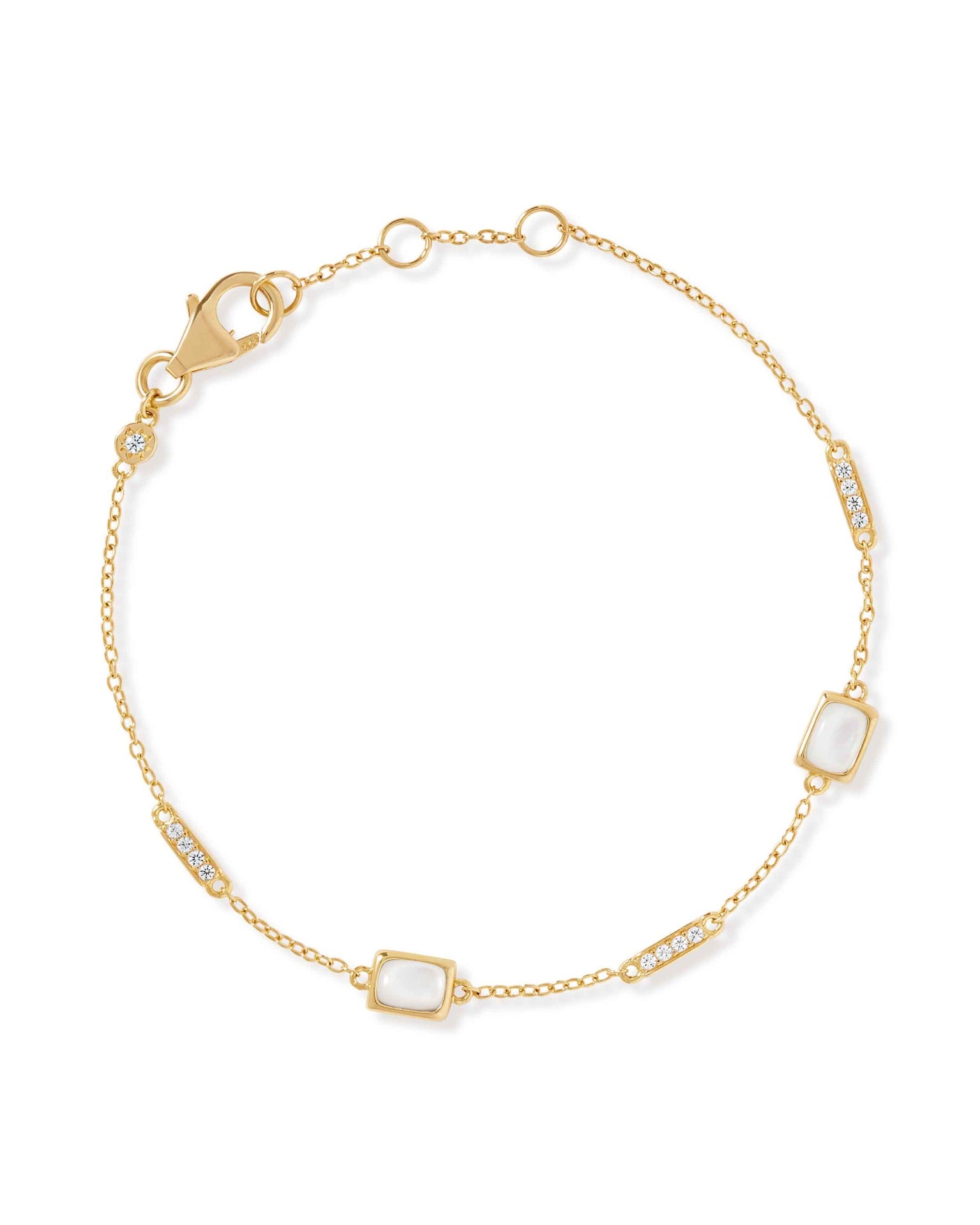 Astley Clarke Gold Aurora Ridge Mother of Pearl Station Bracelet