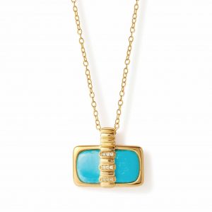 Astley Clarke Gold Aurora Ridge Turquoise Landscape Necklace