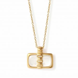 Astley Clarke Gold Aurora Ridge Mother of Pearl Landscape Necklace