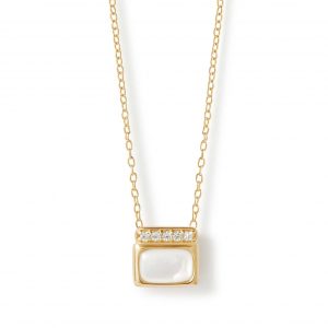 Astley Clarke Gold Aurora Ridge Mother of Pearl Necklace