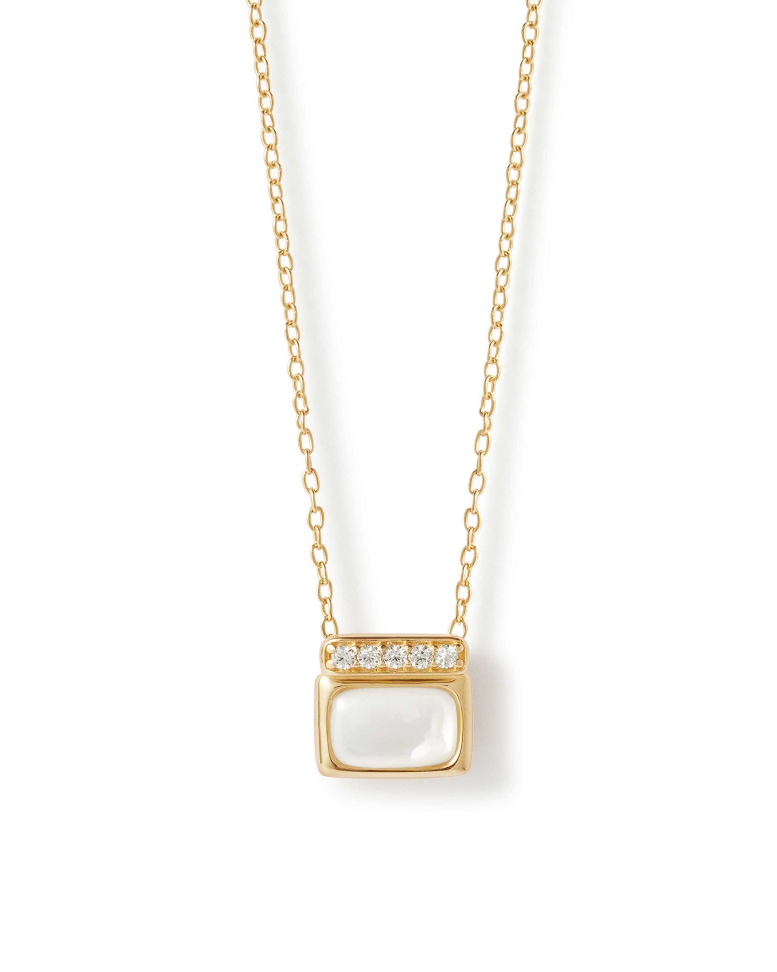 Astley Clarke Gold Aurora Ridge Mother of Pearl Necklace