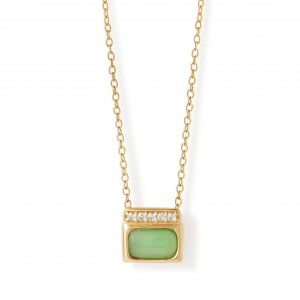 Astley Clarke Gold Aurora Ridge Green Chalcedony Necklace