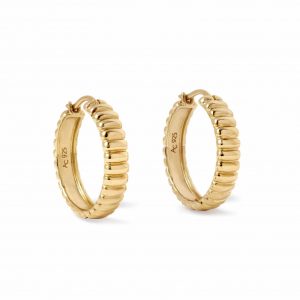 Astley Clarke Gold Aurora Ridge Hoop Earrings