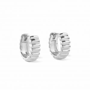 Astley Clarke Silver Aurora Ridge Huggie Earrings