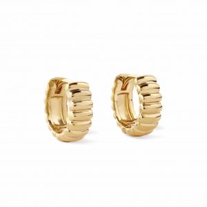Astley Clarke Gold Aurora Ridge Huggie Earrings