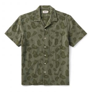 Taylorstitch The Hawthorne Shirt in Burnt Olive Floral Jacquard