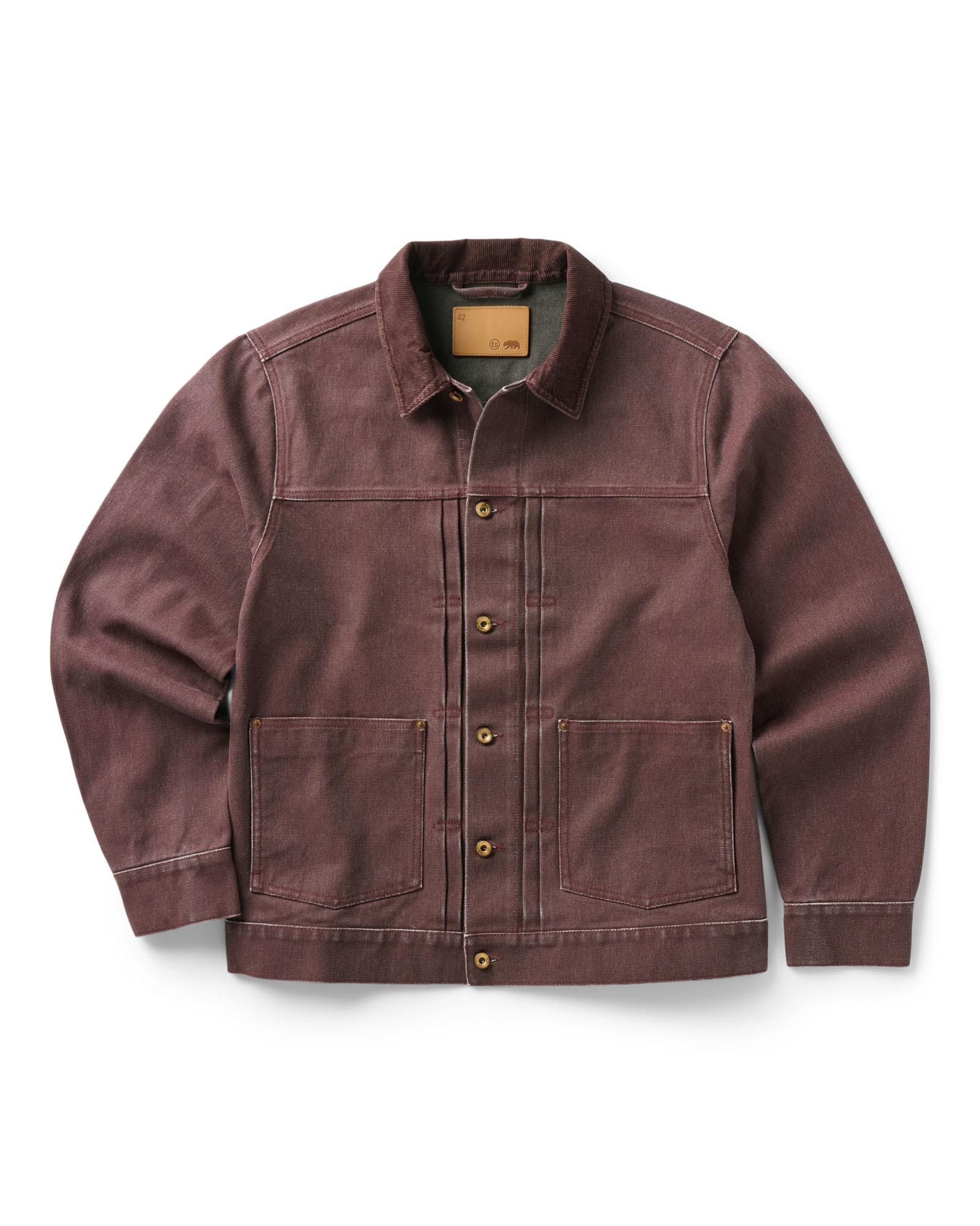 Taylorstitch The Ryder Jacket in Burgundy Chipped Canvas