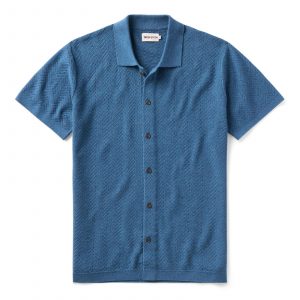 Taylorstitch The Button Down Polo in Gulf Stream Herringbone