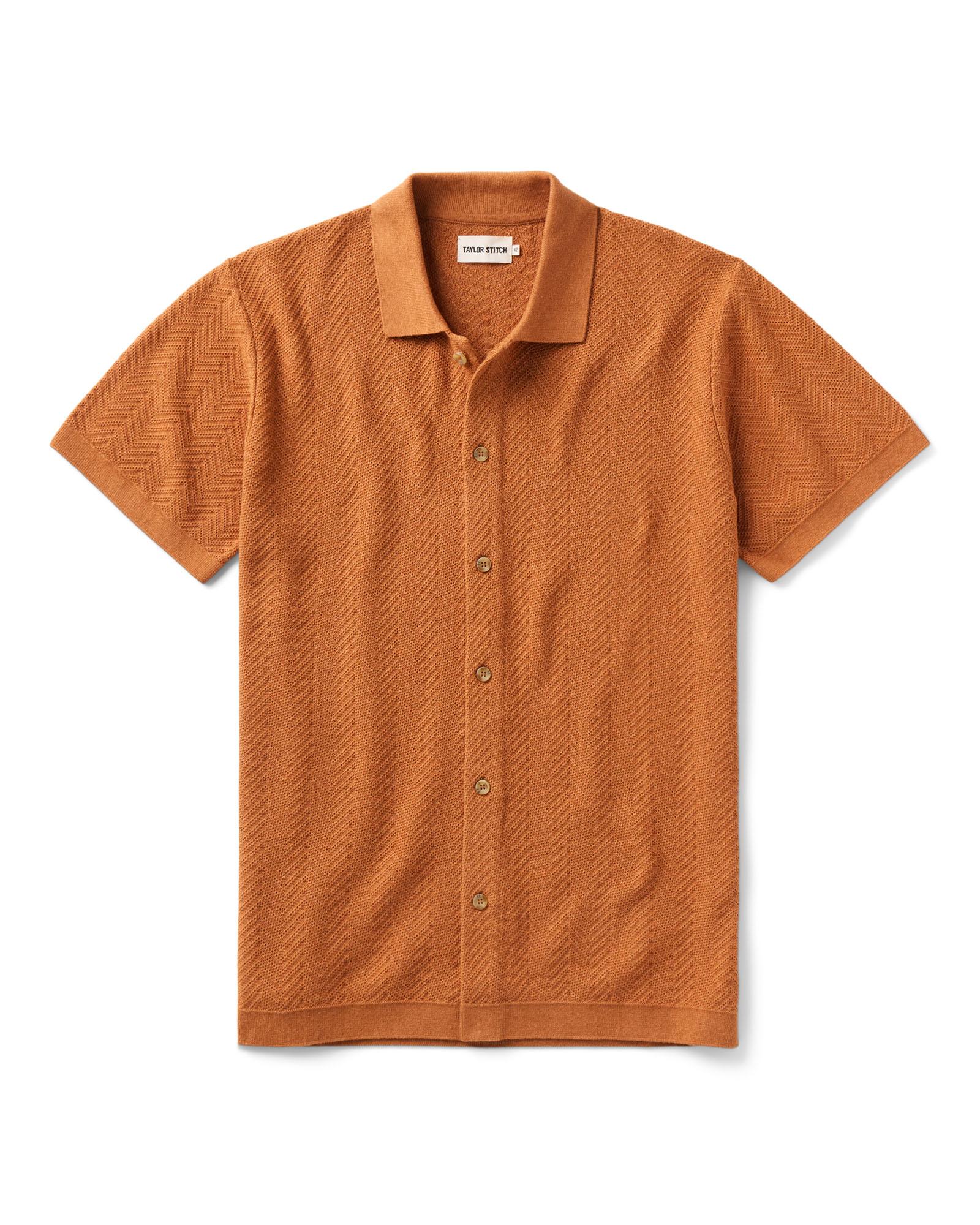Taylorstitch The Button Down Polo in Desert Herringbone