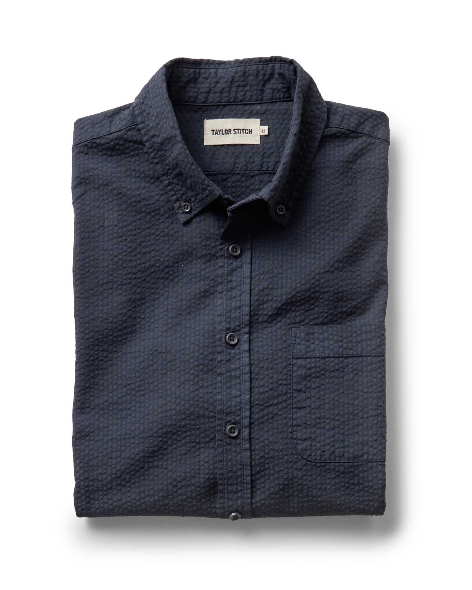 Taylorstitch The Jack in Dark Navy Seersucker