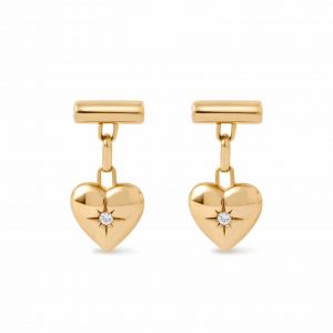 Astley Clarke Gold Biography Heart Stud Drop Earrings