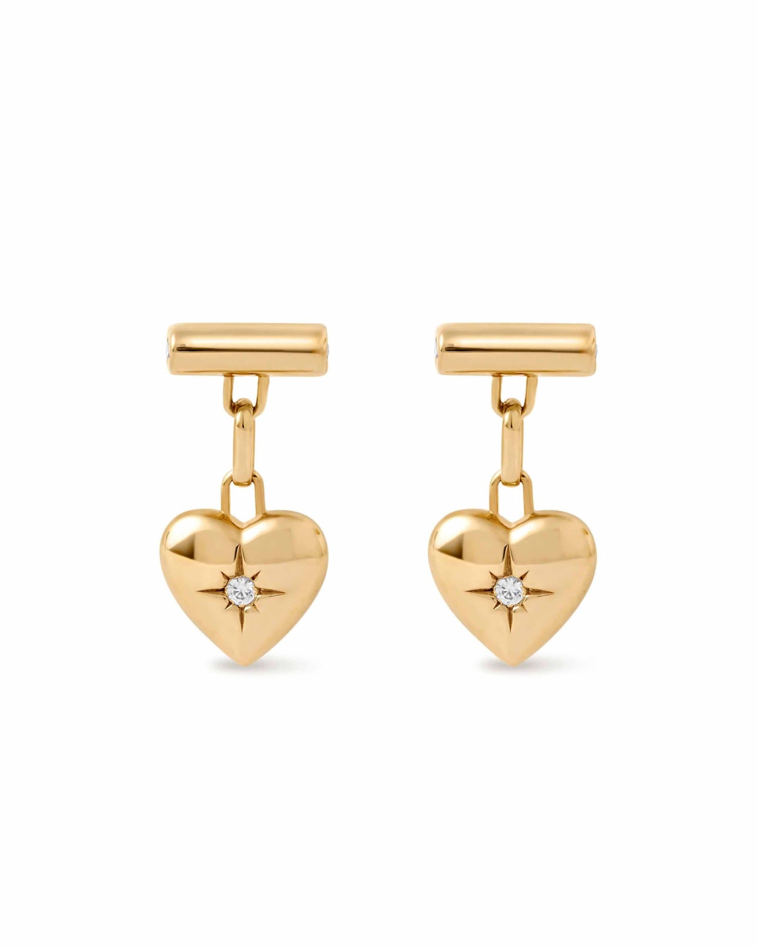 Astley Clarke Gold Biography Heart Stud Drop Earrings