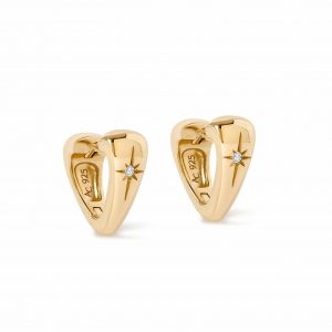 Astley Clarke Gold Biography Heart Huggie Earrings