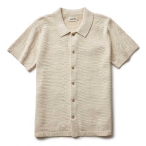 Taylorstitch The Button Down Polo in Heather Oat Crochet