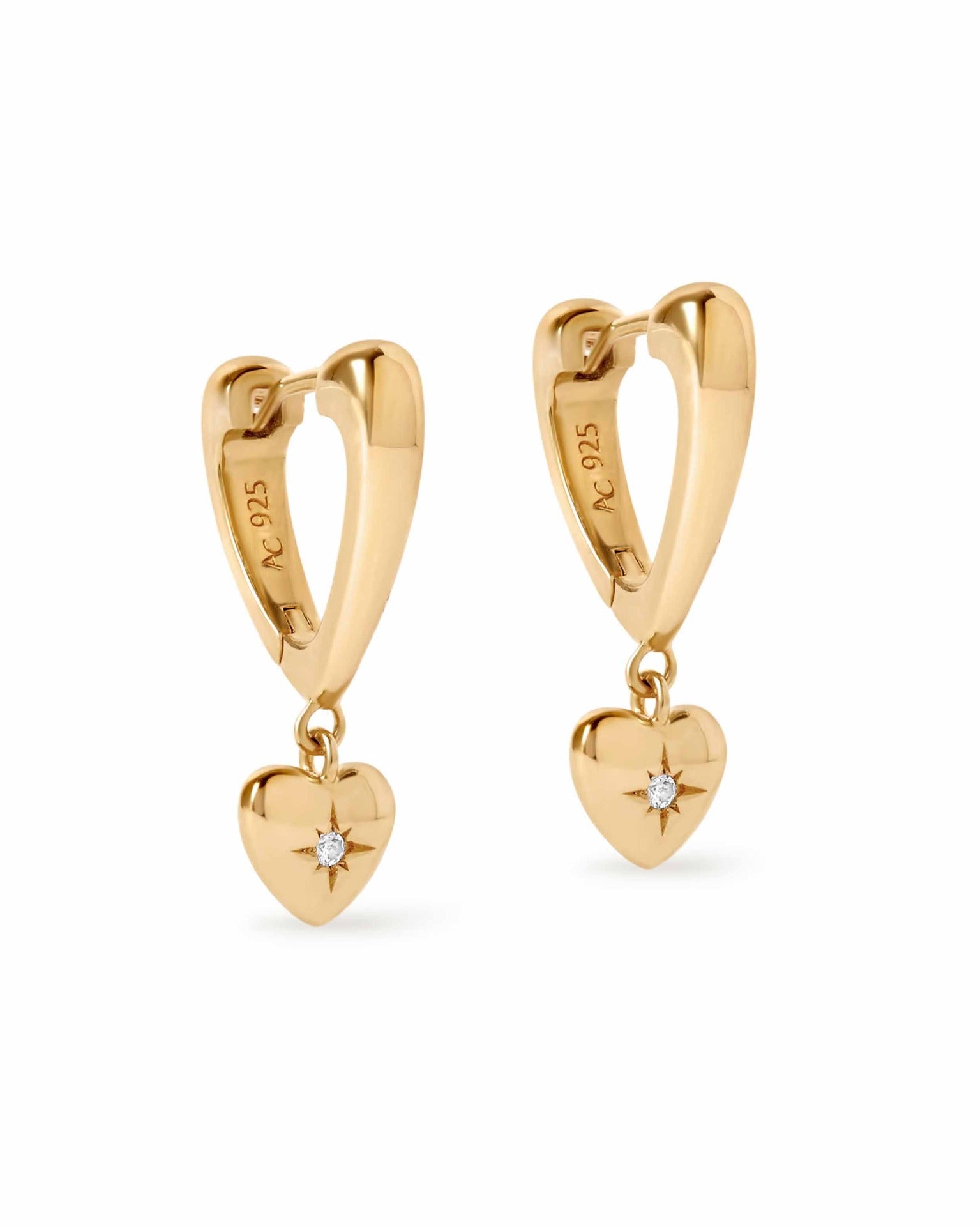 Astley Clarke Gold Biography Heart Hoop Drop Earrings