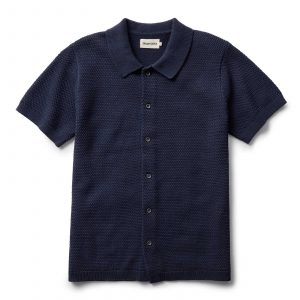 Taylorstitch The Button Down Polo in Dark Navy Crochet