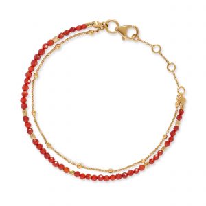 Astley Clarke Gold Fine Biography Red Carnelian Bracelet