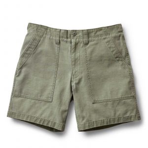 Taylorstitch The Surplus Short in Field Olive Reverse Sateen