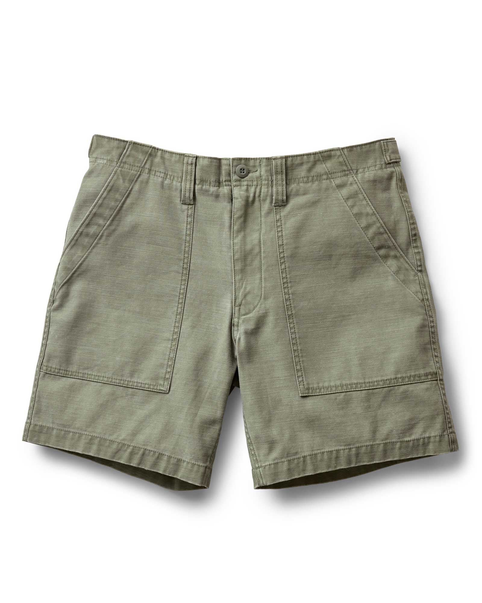 Taylorstitch The Surplus Short in Field Olive Reverse Sateen