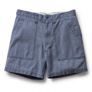 Taylorstitch The Surplus Short in Navy Reverse Sateen
