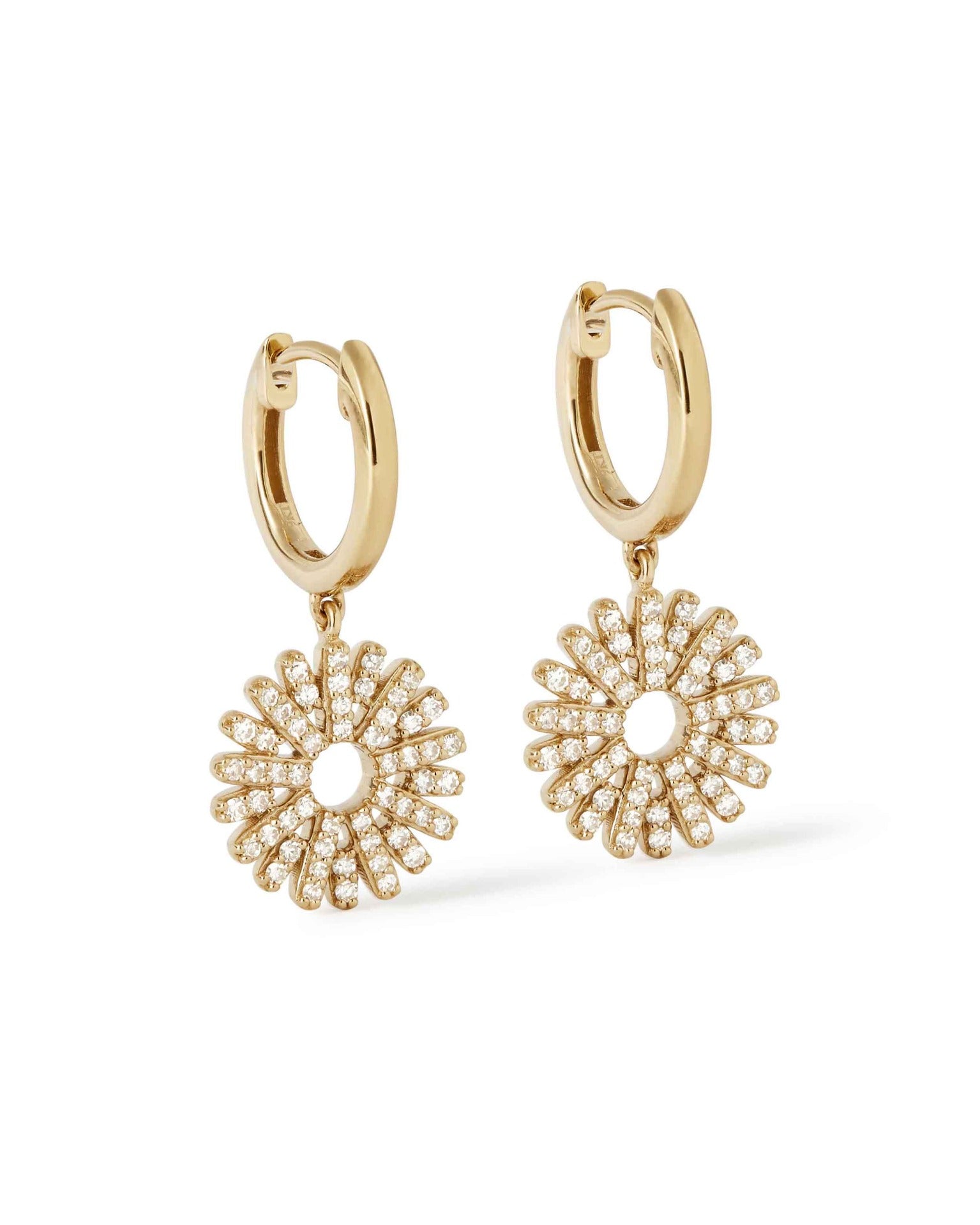 Astley Clarke Solid Gold Rising Sun Huggie Earrings