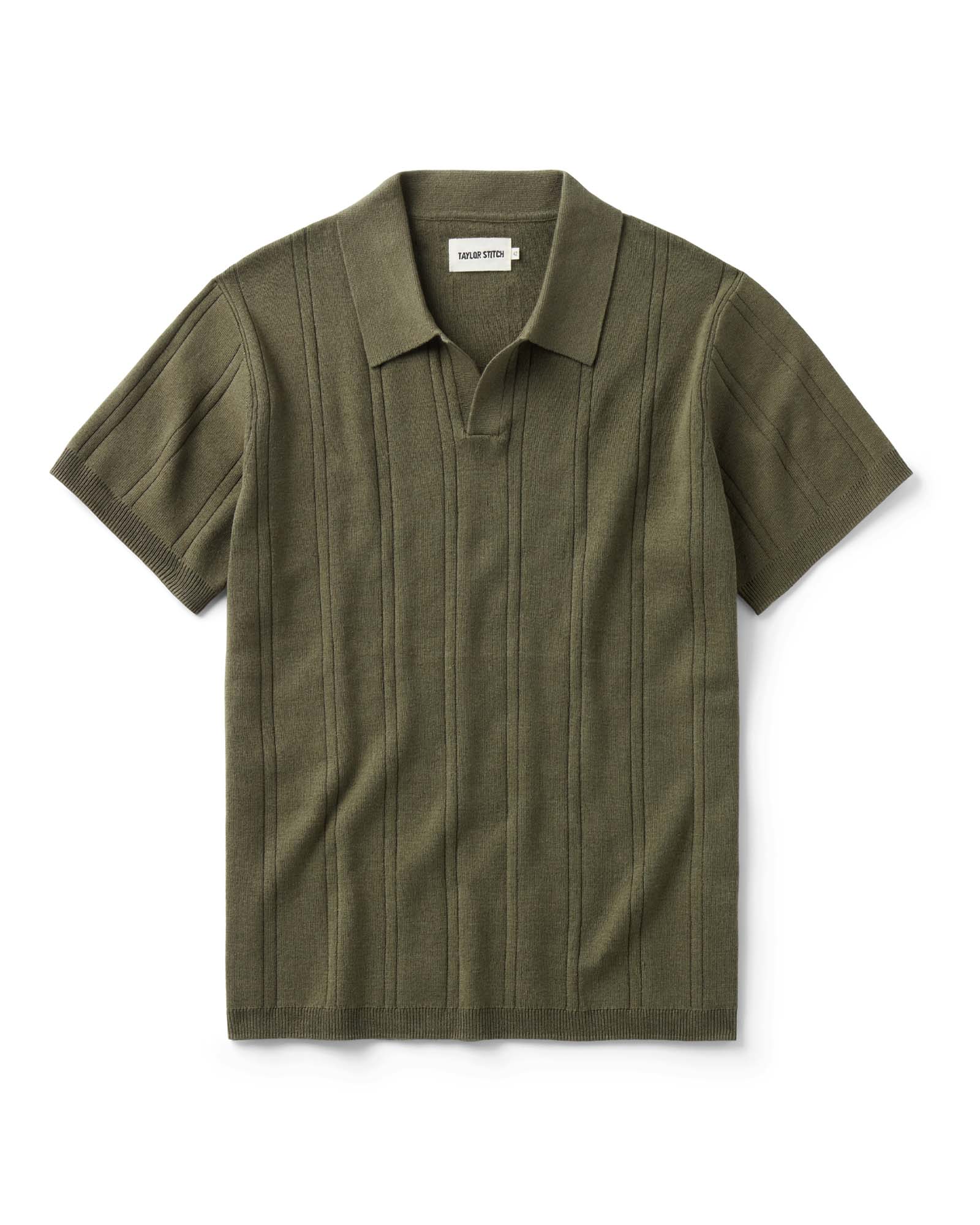 Taylorstitch The Valencia Sweater Polo in Heather Cilantro Rib