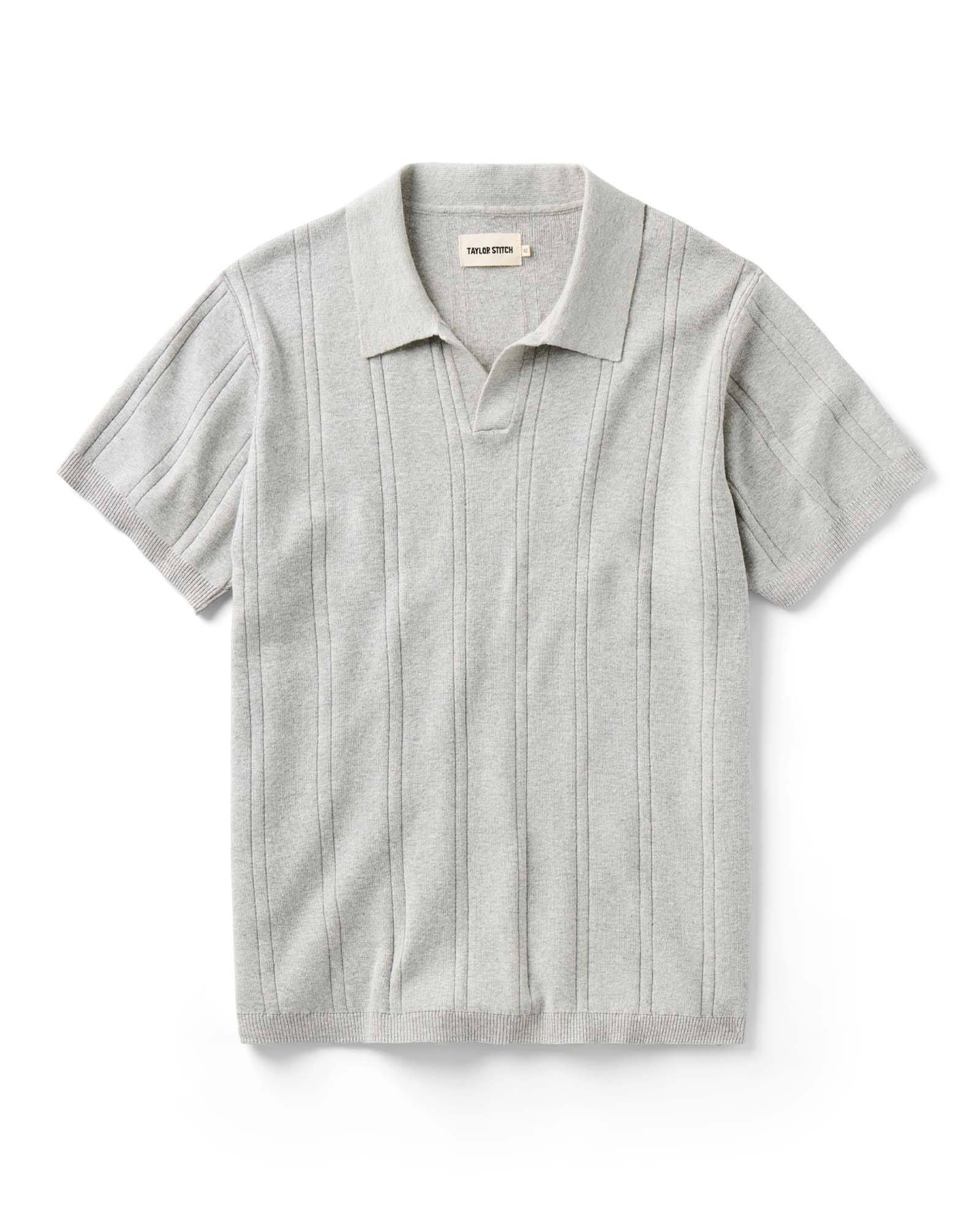 Taylorstitch The Valencia Sweater Polo in Heather Grey Rib