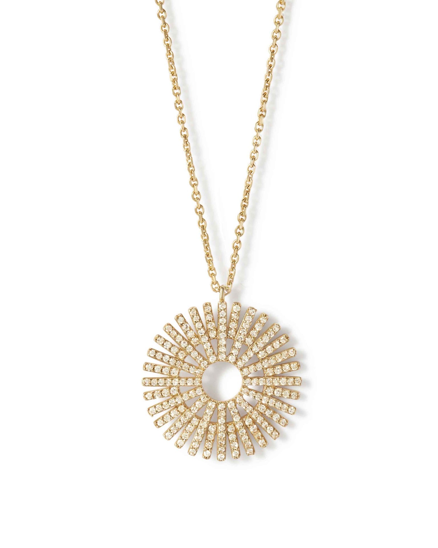 Astley Clarke Solid Gold Large Rising Sun Pendant Necklace