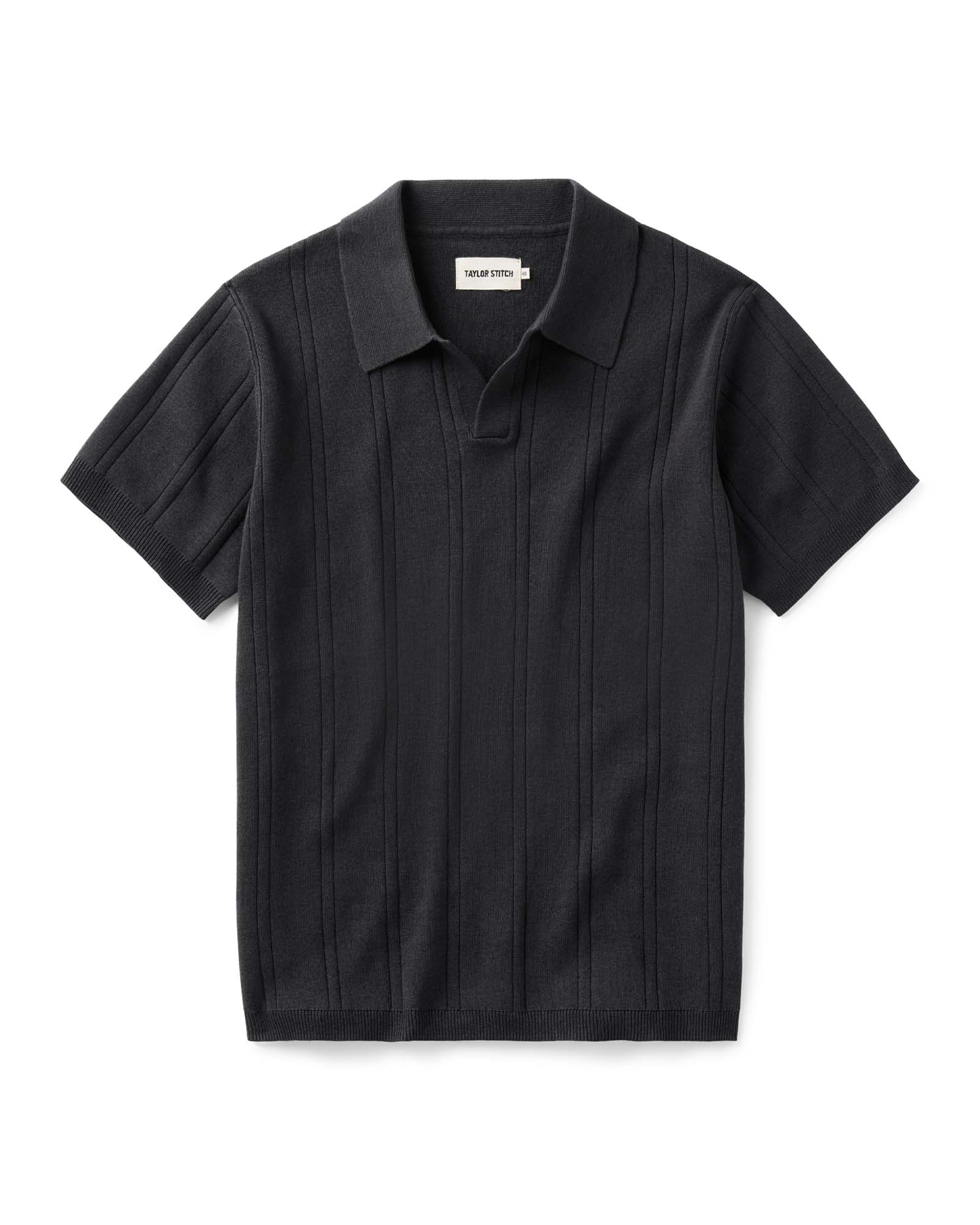 Taylorstitch The Valencia Sweater Polo in Heather Coal Rib