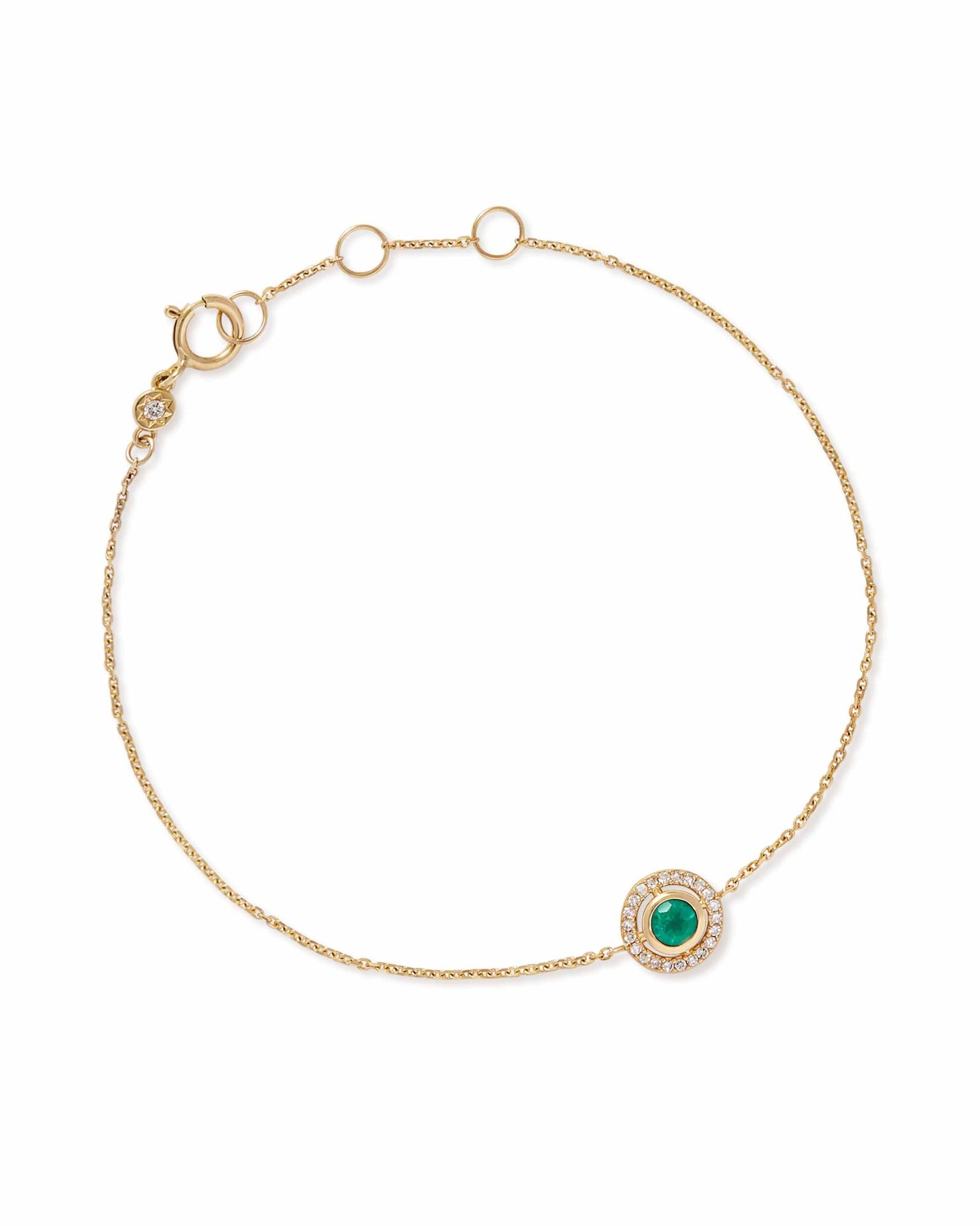Astley Clarke Solid Gold Icon Aura Emerald Diamond Bracelet