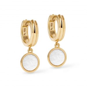 Astley Clarke Gold Stilla Mother of Pearl Huggie Earrings