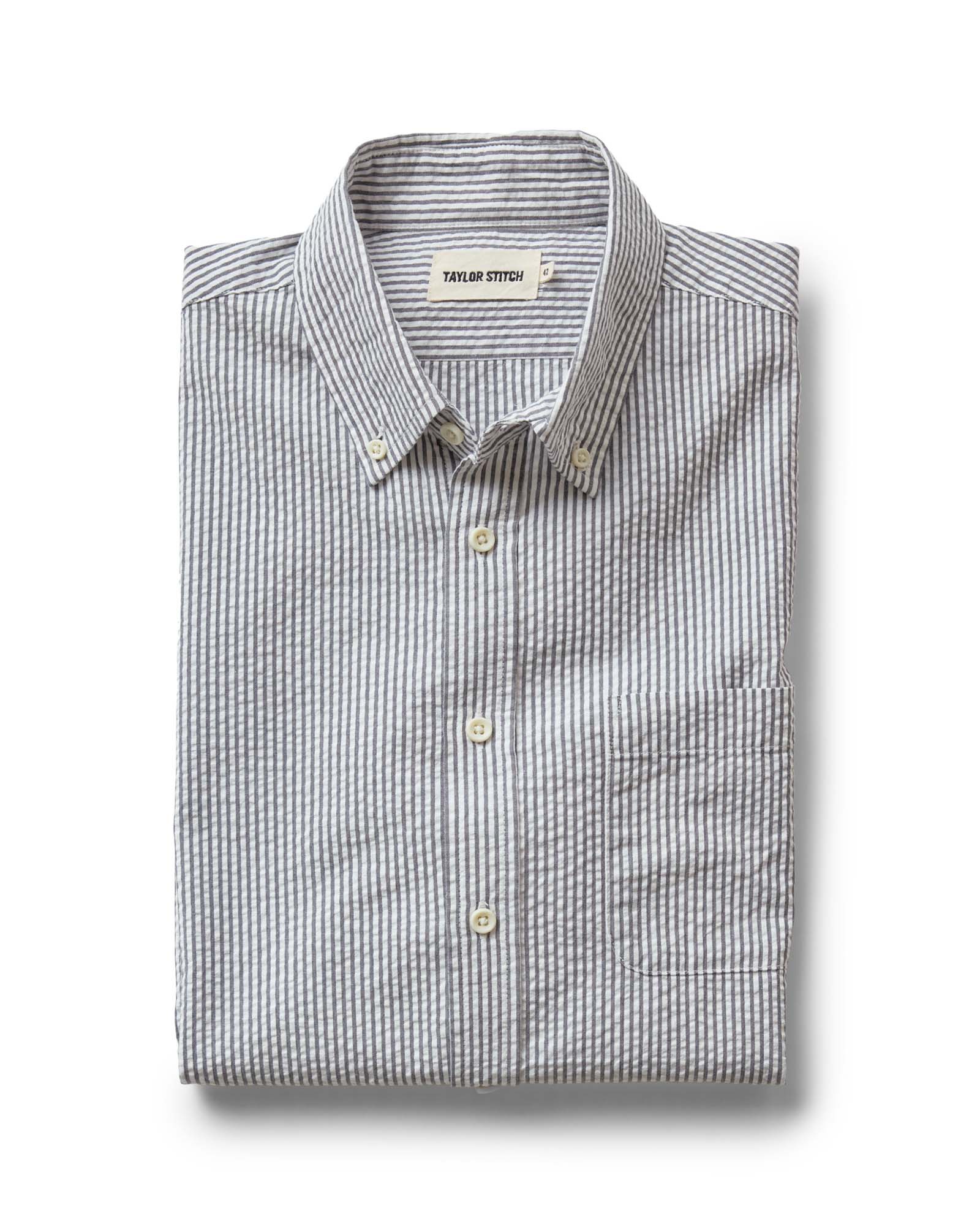 Taylorstitch The Jack in Navy Stripe Seersucker