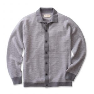 Taylorstitch The Nichols Polo in Heather Grey Birdseye Merino