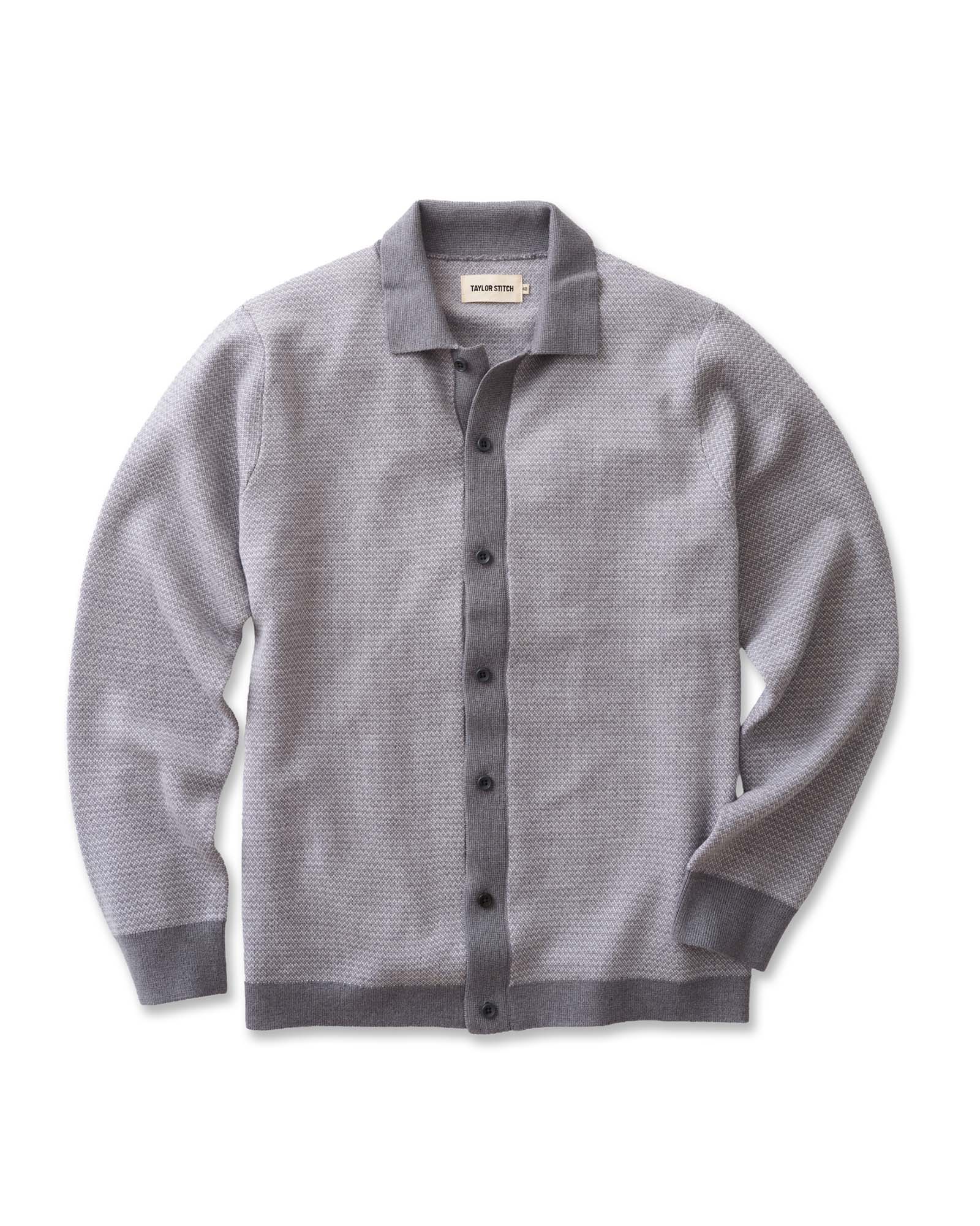 Taylorstitch The Nichols Polo in Heather Grey Birdseye Merino