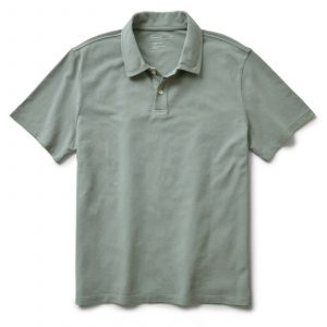 Taylorstitch The Cotton Hemp Polo in Surf Green Pique