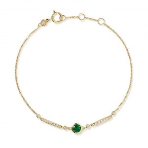 Astley Clarke Solid Gold Emerald and Diamond Bracelet