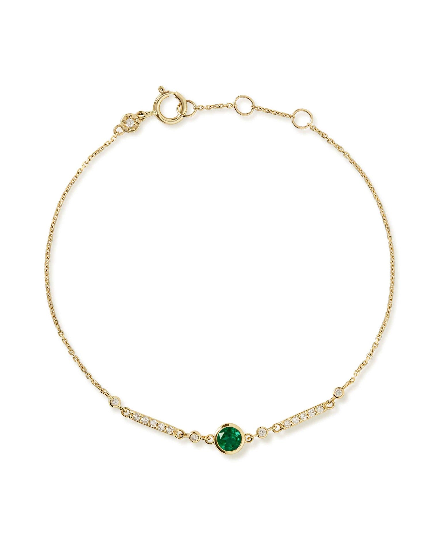Astley Clarke Solid Gold Emerald and Diamond Bracelet