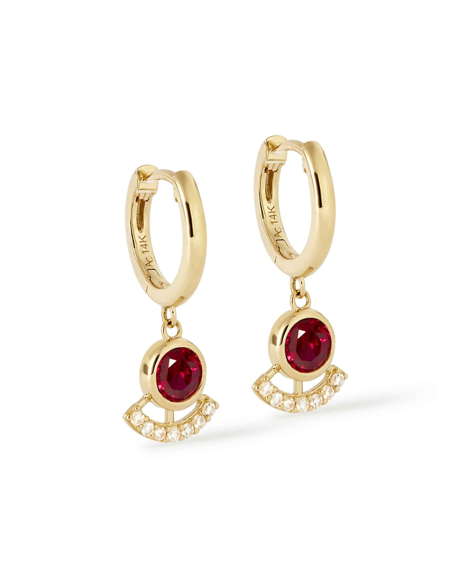 Astley Clarke Solid Gold Ruby and Diamond Drop Earrings