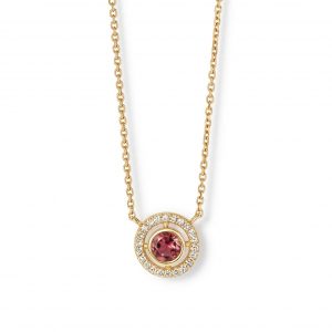 Astley Clarke Solid Gold October Birthstone Pink Tourmaline Pendant Necklace