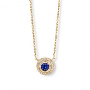 Astley Clarke Solid Gold September Birthstone Sapphire Pendant Necklace