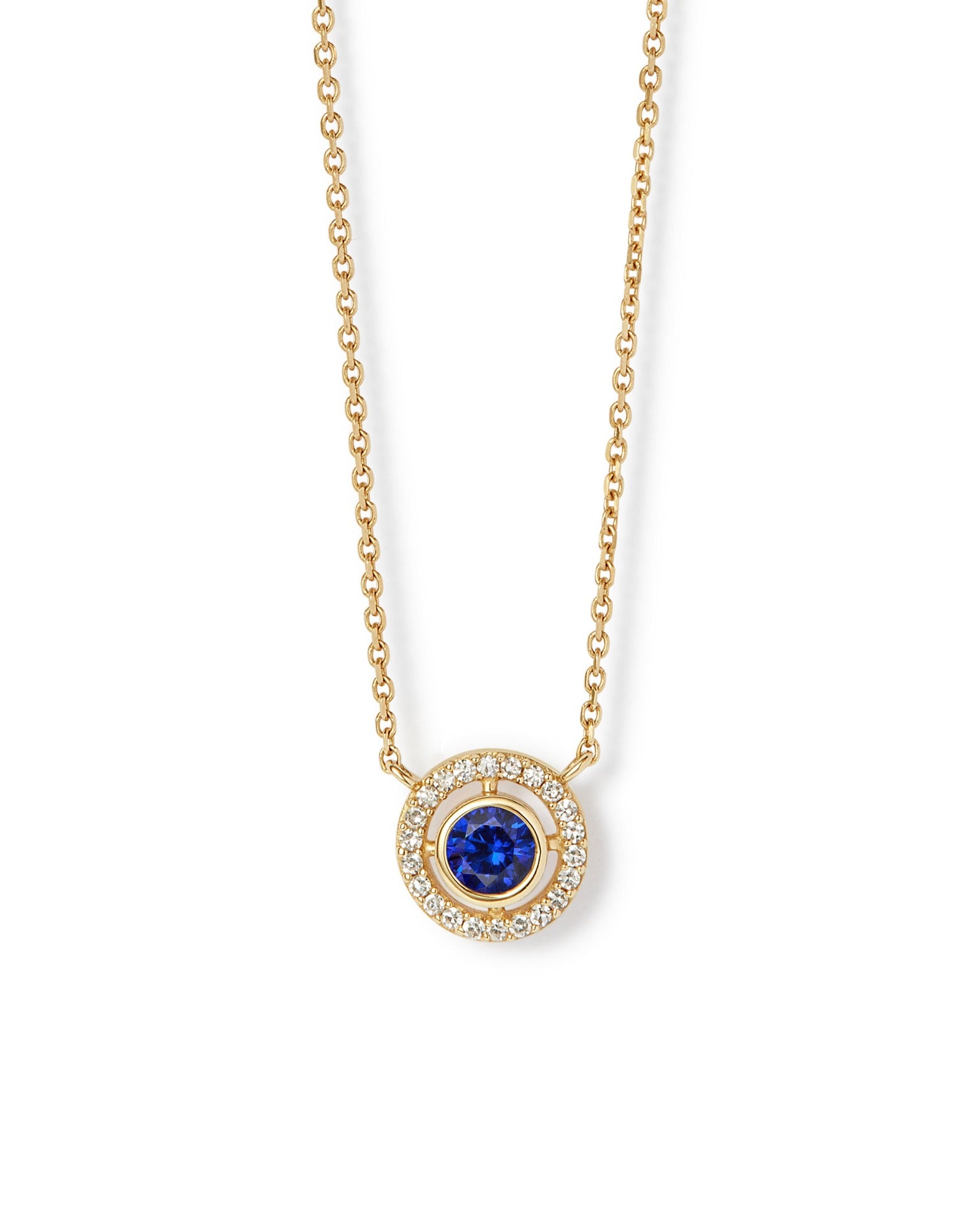 Astley Clarke Solid Gold September Birthstone Sapphire Pendant Necklace