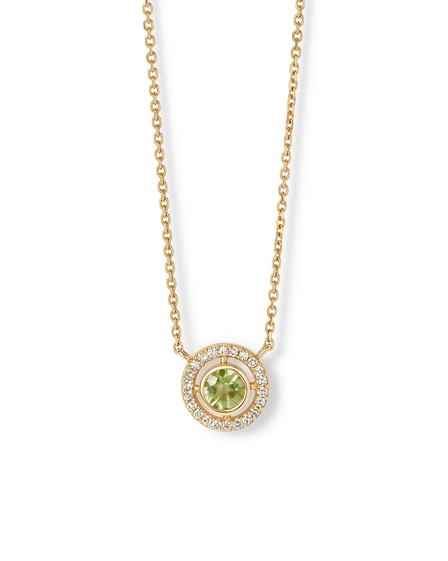 Astley Clarke Solid Gold August Birthstone Peridot Pendant Necklace