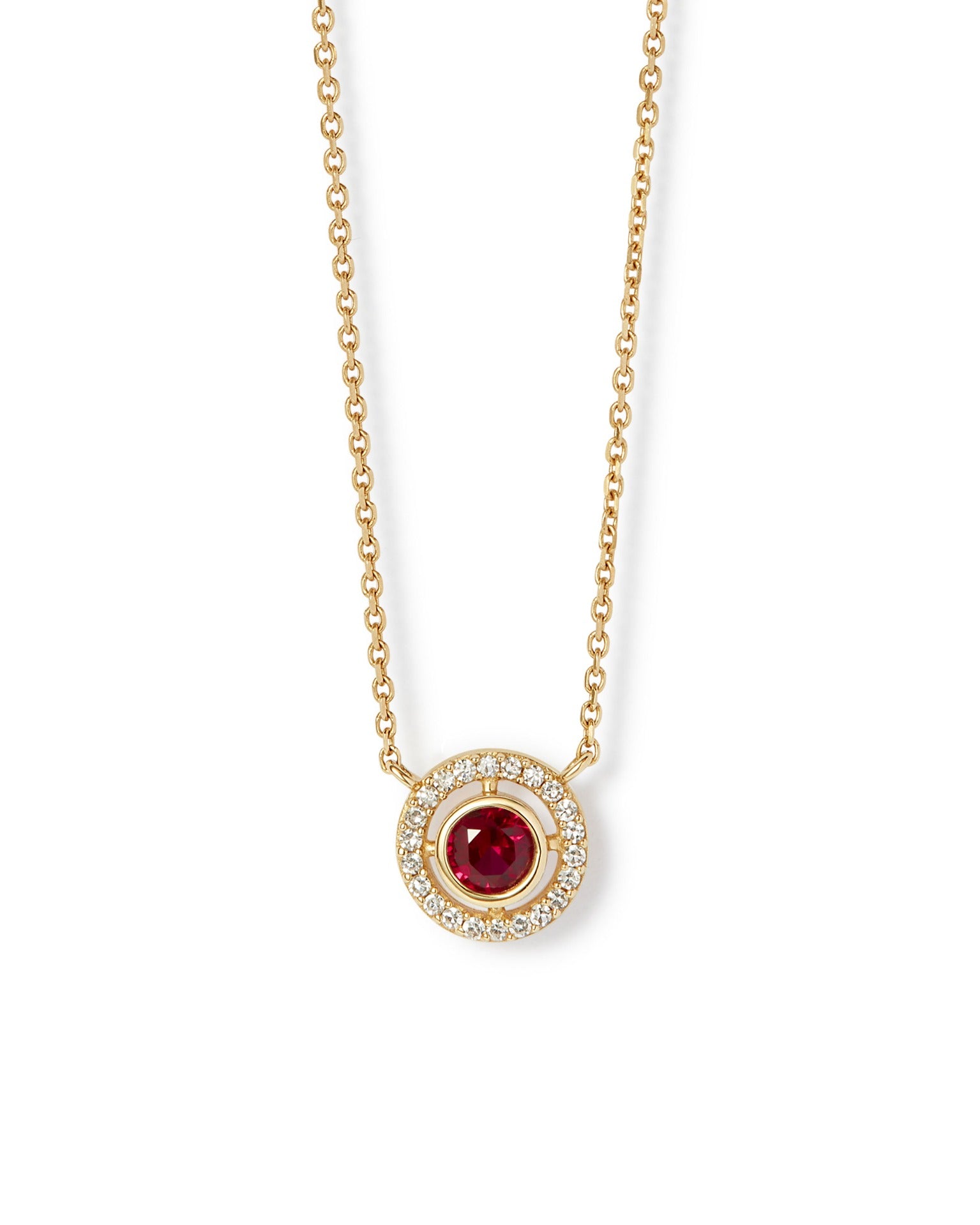 Astley Clarke Solid Gold July Birthstone Ruby Pendant Necklace
