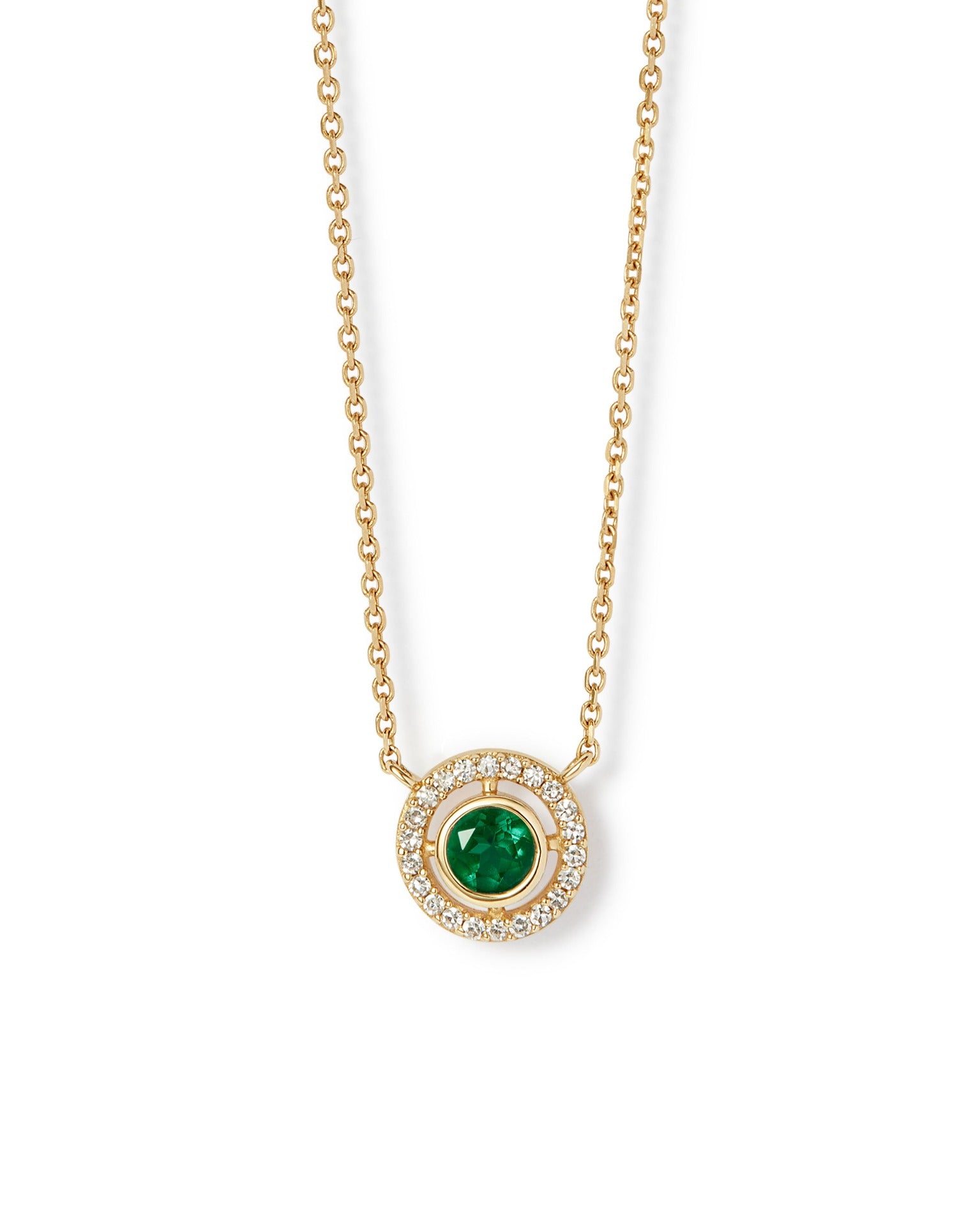 Astley Clarke Solid Gold May Birthstone Emerald Pendant Necklace